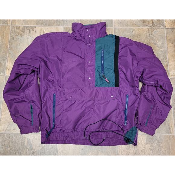 Vintage Sierra Sport Pullover Jacket L Teal Purple 90s Ski Retro Trailcore - Picture 2 of 16